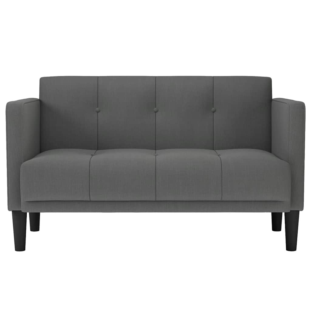 vidaXL Canapea loveseat, gri închis, 111 cm, textil