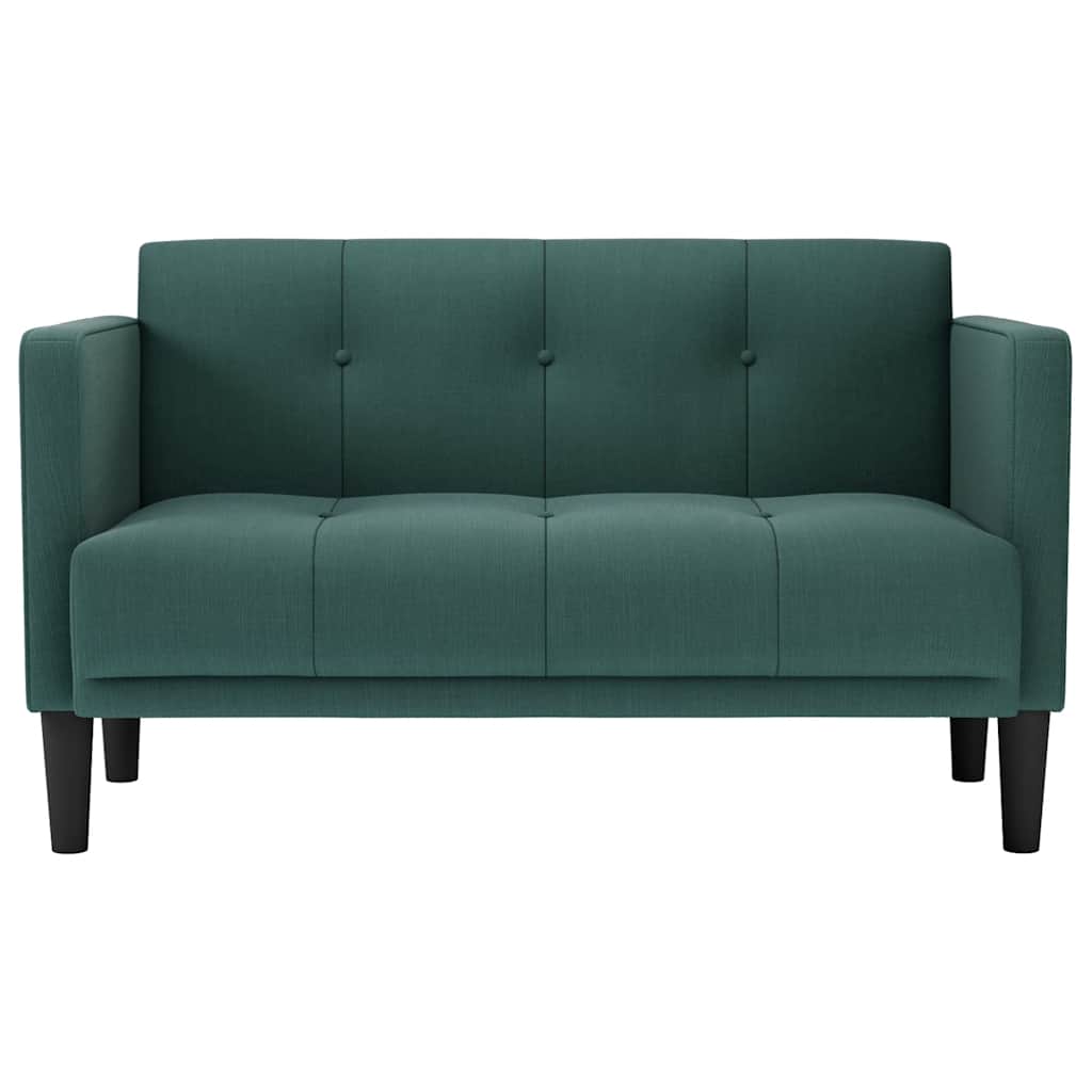 vidaXL Canapea loveseat, verde închis, 111 cm, textil