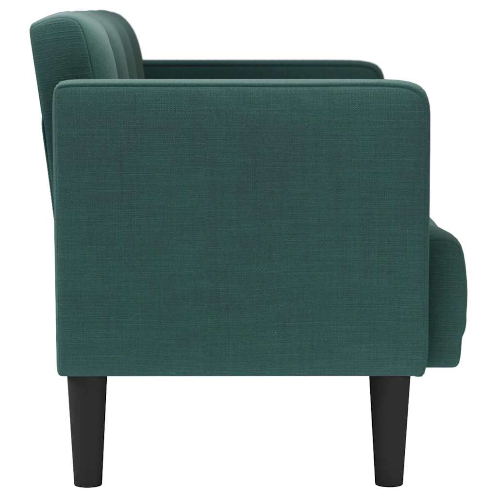 vidaXL Canapea loveseat, verde închis, 111 cm, textil