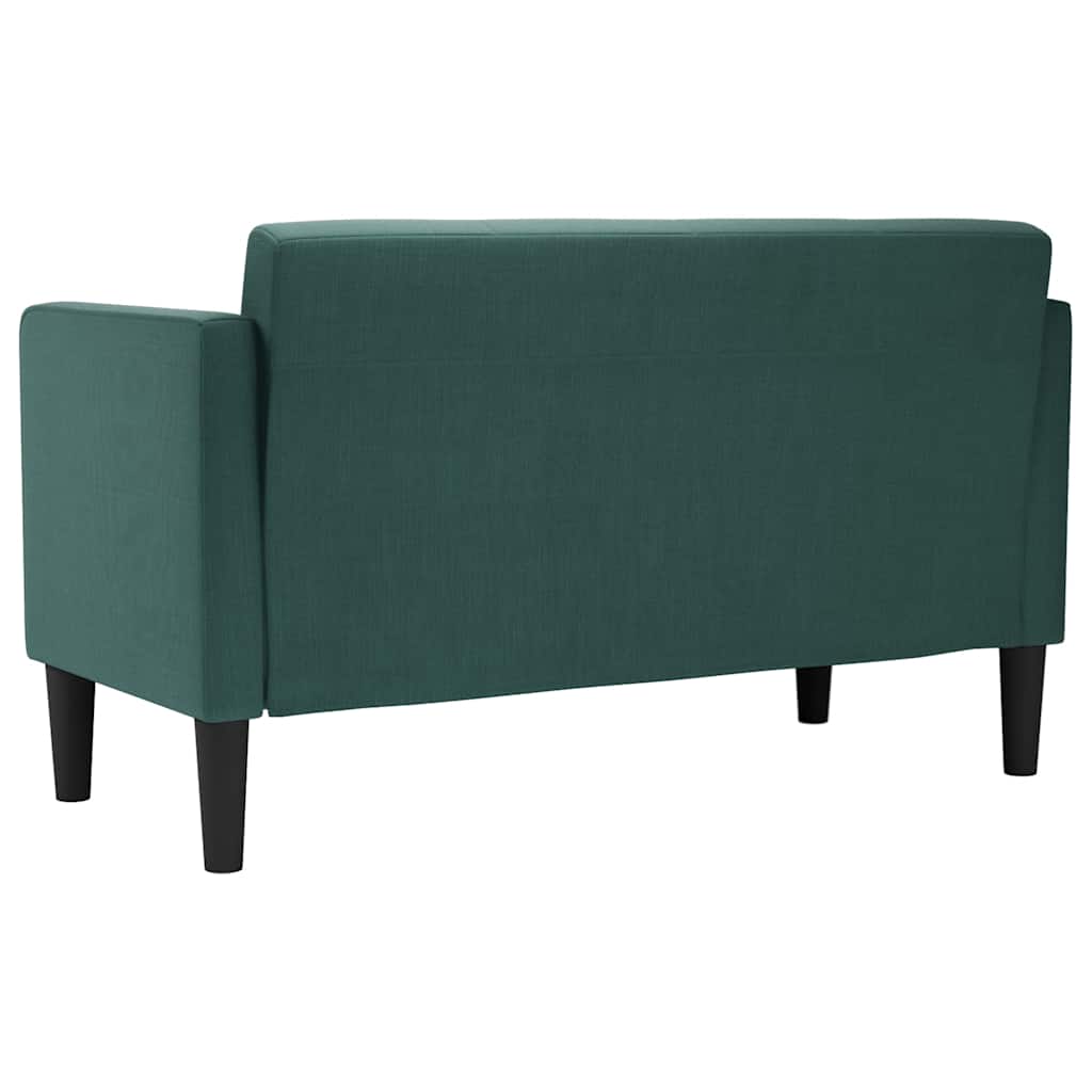 vidaXL Canapea loveseat, verde închis, 111 cm, textil