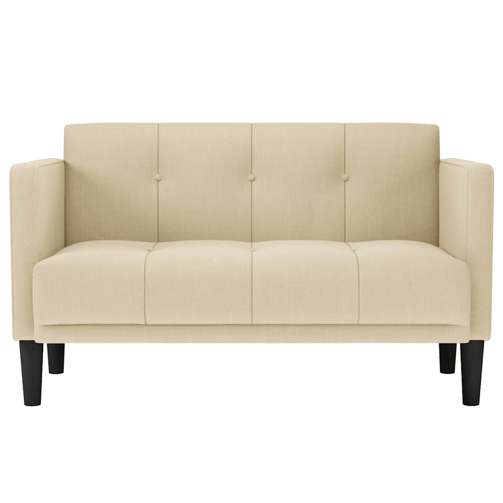 vidaXL Canapea loveseat, crem, 111 cm, textil vidaXL Canapea loveseat, crem, 111 cm, textil