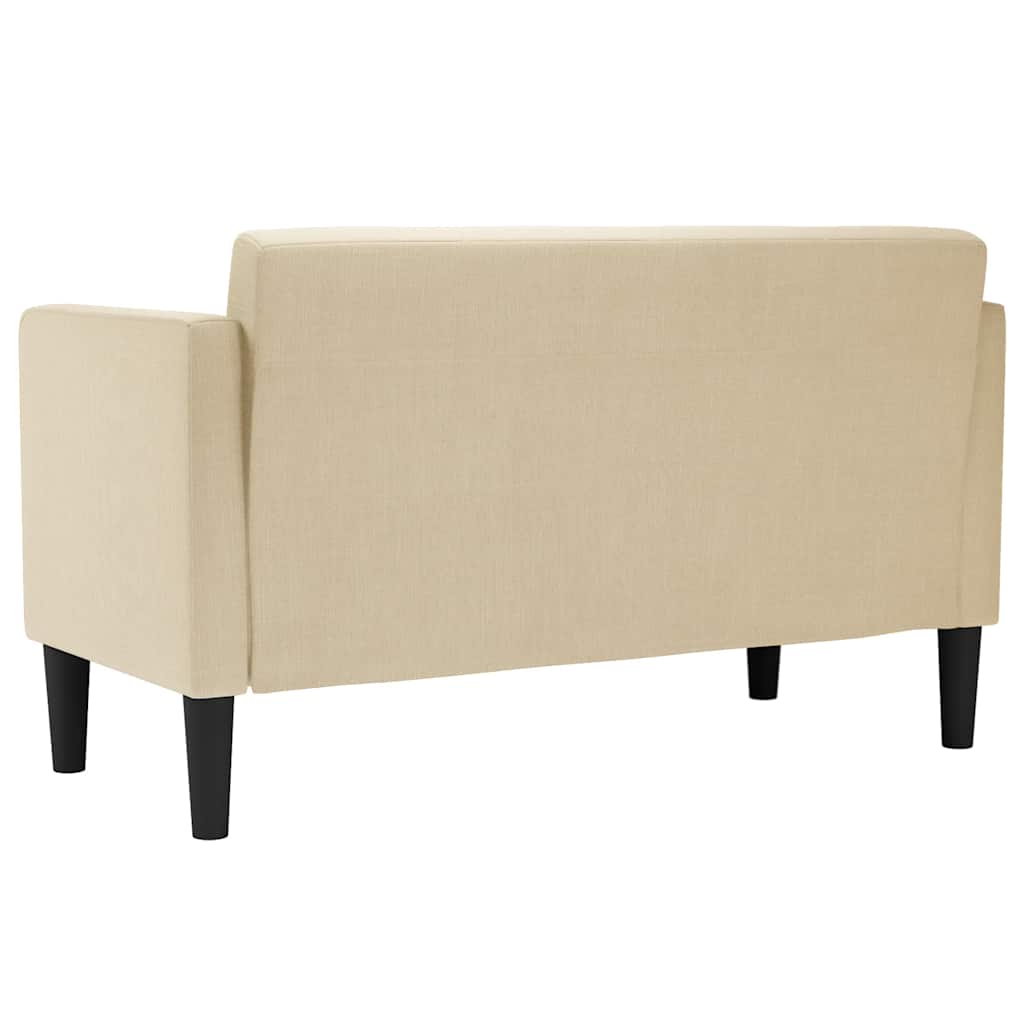 vidaXL Canapea loveseat, crem, 111 cm, textil vidaXL Canapea loveseat, crem, 111 cm, textil
