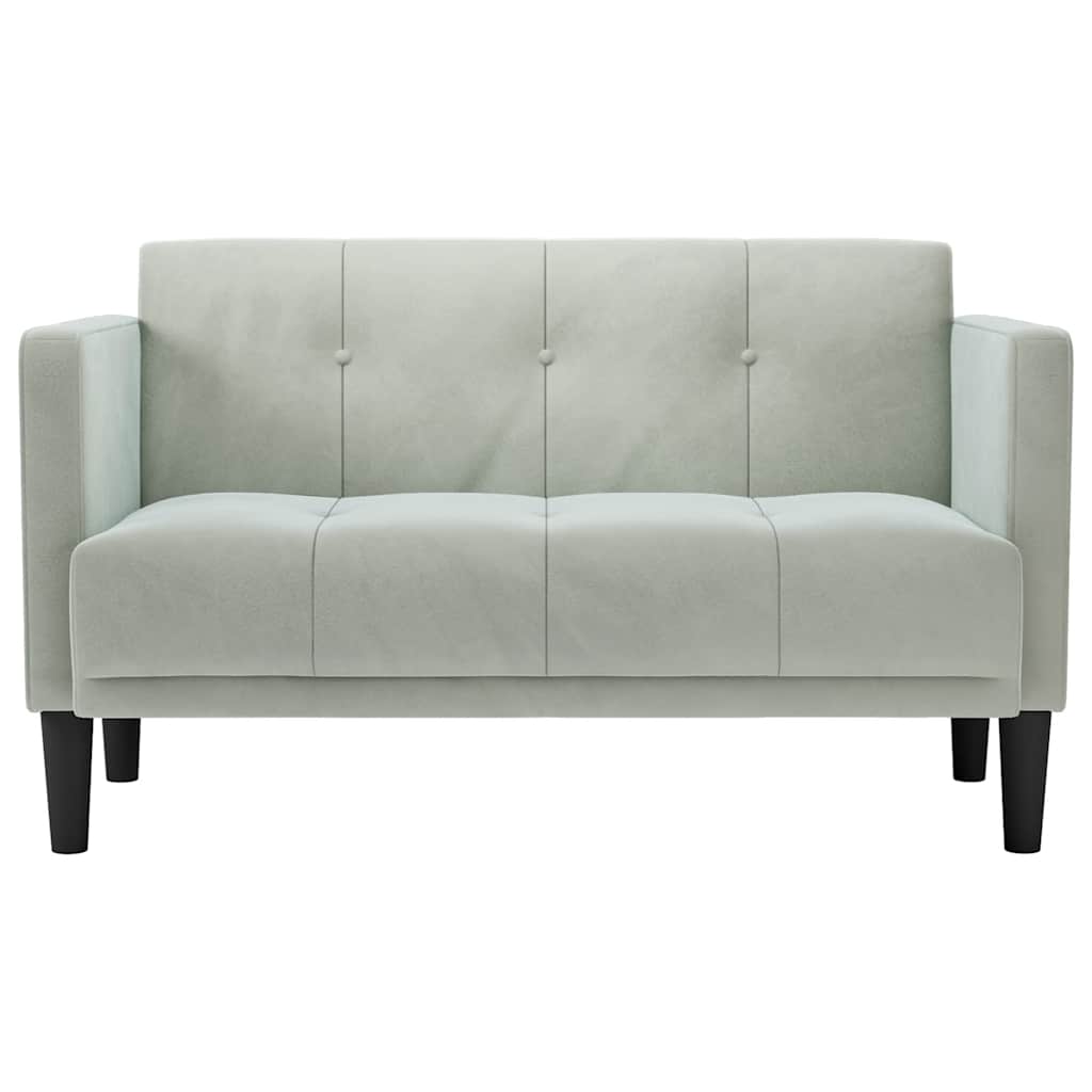 vidaXL Canapea loveseat, gri deschis, 111 cm, catifea vidaXL Canapea loveseat, gri deschis, 111 cm, catifea