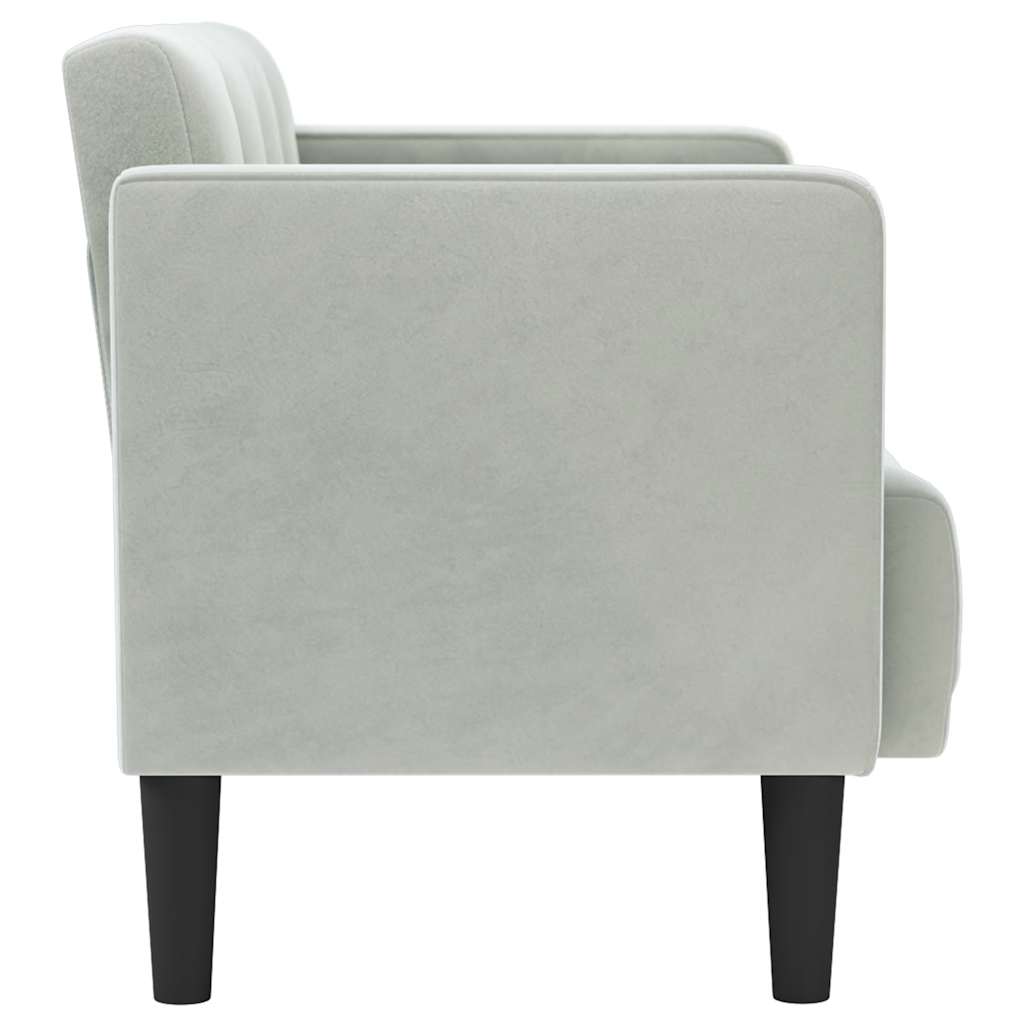 vidaXL Canapea loveseat, gri deschis, 111 cm, catifea vidaXL Canapea loveseat, gri deschis, 111 cm, catifea