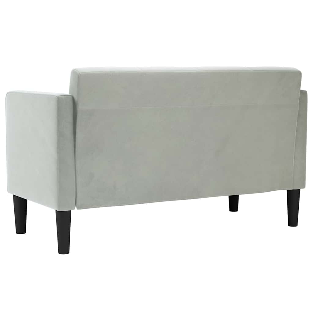 vidaXL Canapea loveseat, gri deschis, 111 cm, catifea vidaXL Canapea loveseat, gri deschis, 111 cm, catifea