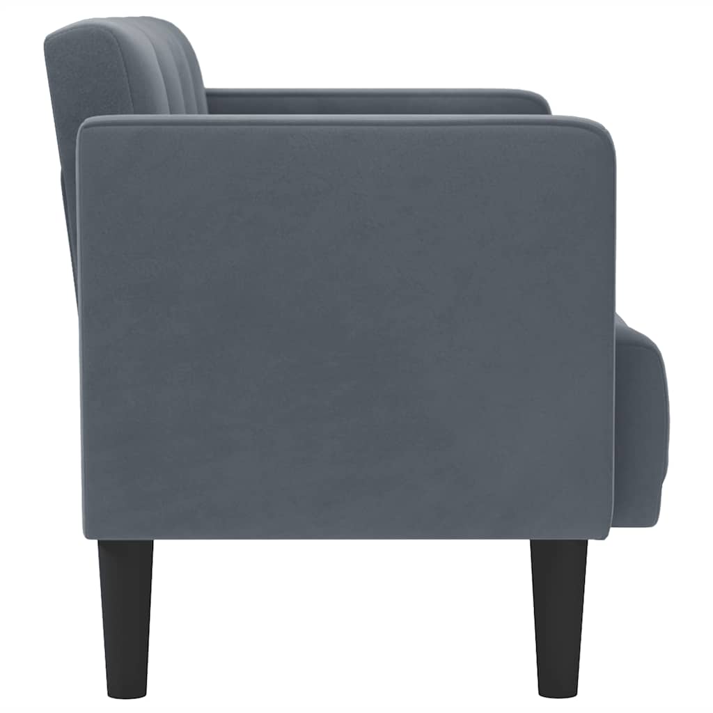 vidaXL Canapea loveseat, gri închis, 111 cm, catifea vidaXL Canapea loveseat, gri închis, 111 cm, catifea