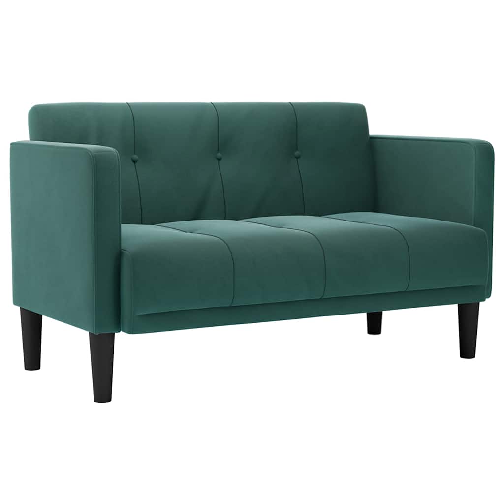 vidaXL Canapea loveseat, verde închis, 111 cm, catifea