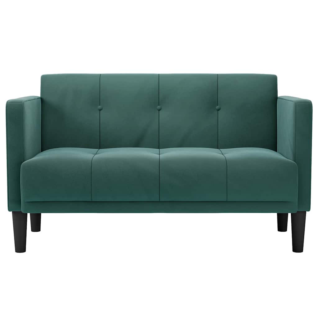 vidaXL Canapea loveseat, verde închis, 111 cm, catifea