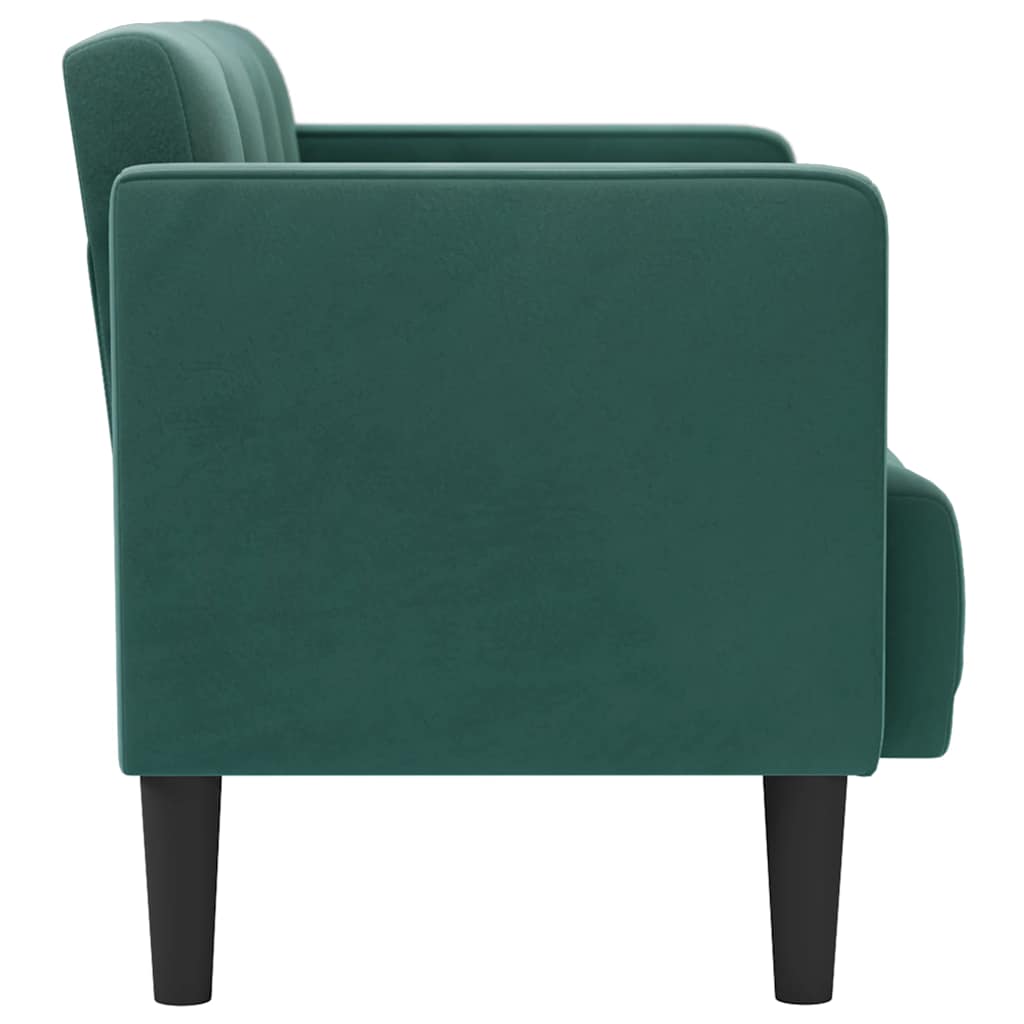 vidaXL Canapea loveseat, verde închis, 111 cm, catifea