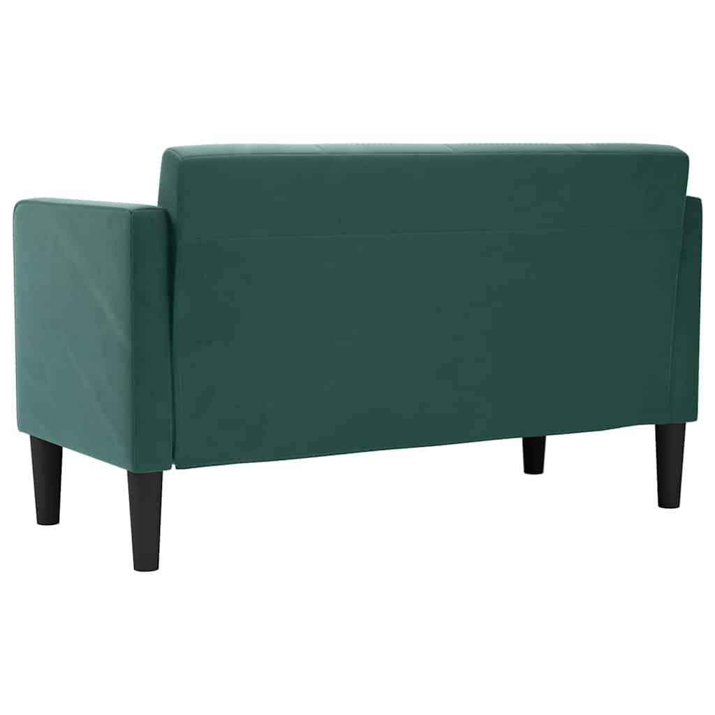 vidaXL Canapea loveseat, verde închis, 111 cm, catifea