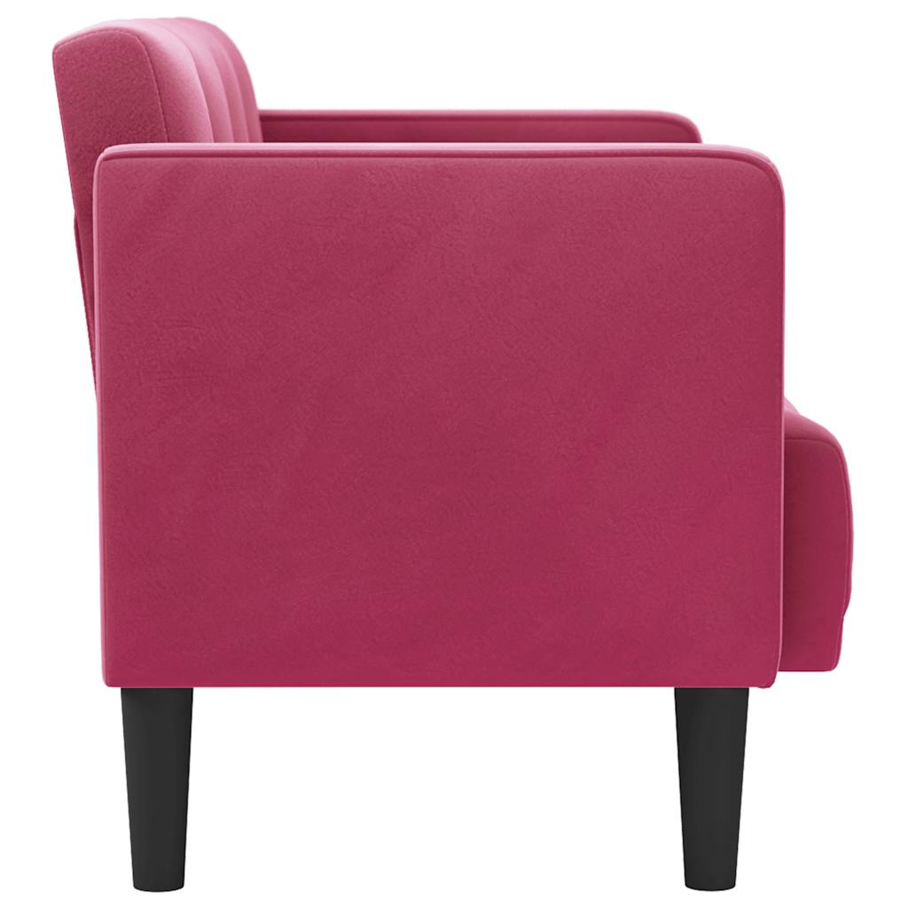 vidaXL Canapea loveseat, vin roșu, 111 cm, catifea