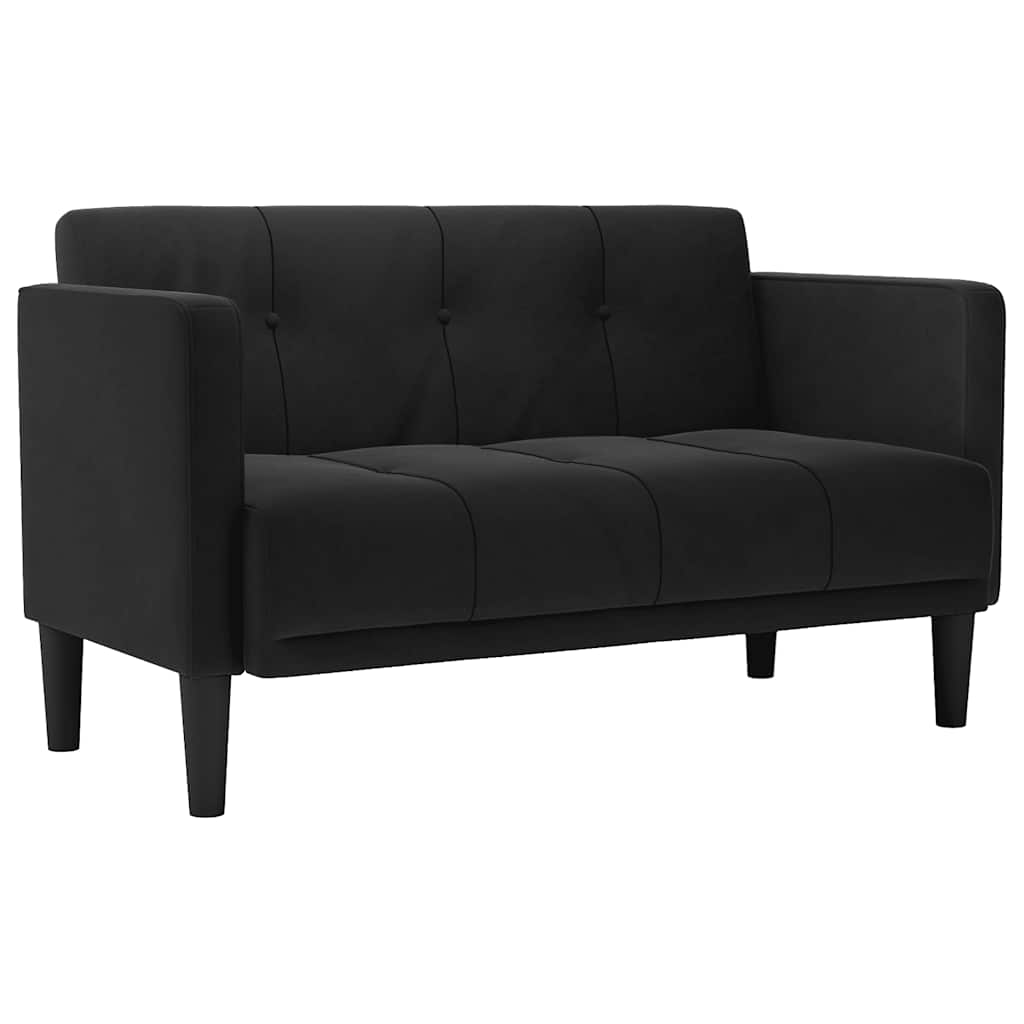 vidaXL Canapea loveseat, negru, 111 cm, catifea