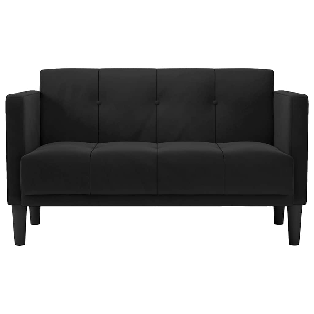 vidaXL Canapea loveseat, negru, 111 cm, catifea