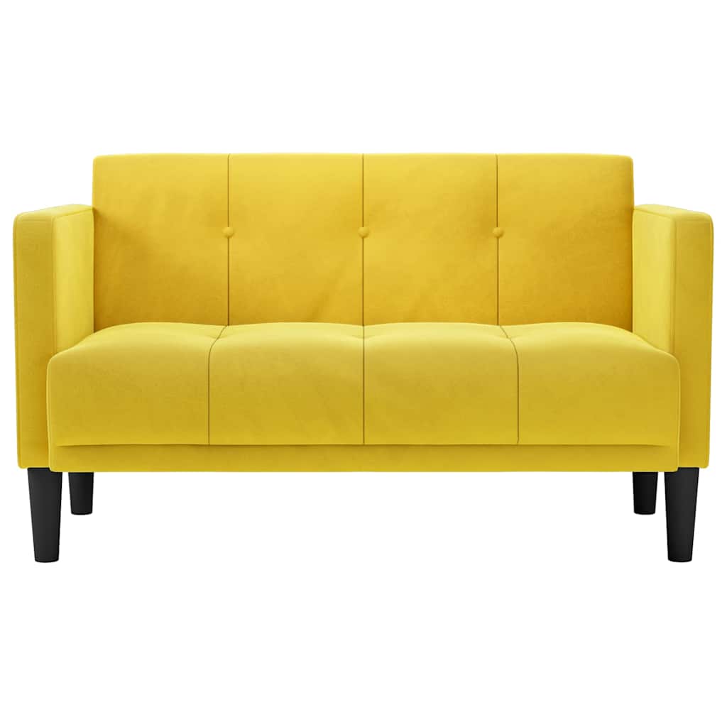 vidaXL Canapea loveseat, galben, 111 cm, catifea