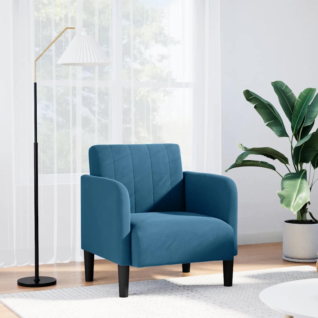 vidaXL Canapea Scaun cu cotiere, albastru, 54 cm, catifea vidaXL Canapea Scaun cu cotiere, albastru, 54 cm, catifea