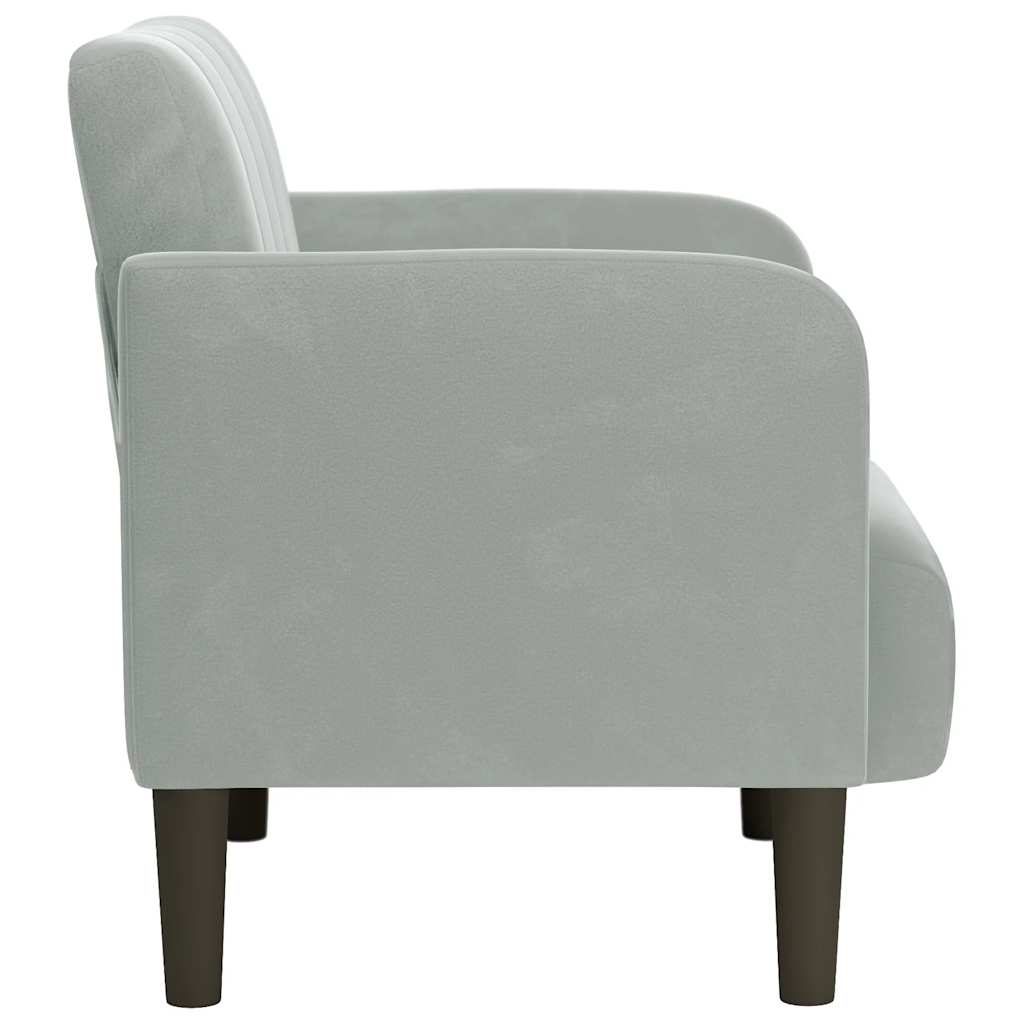 vidaXL Canapea scaun cu cotiere Gri deschis 54 cm catifea