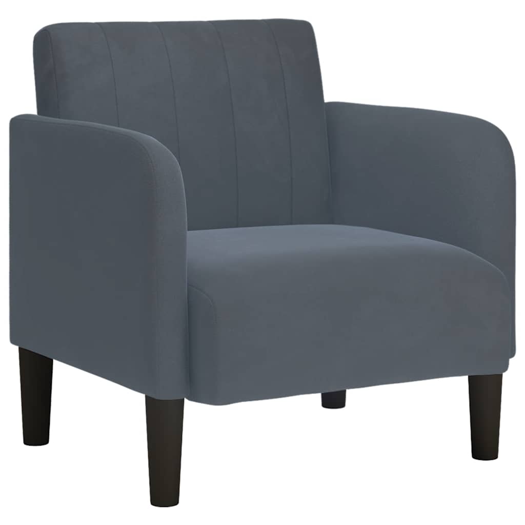 vidaXL Canapea Scaun cu cotiere Gri închis 54 cm catifea vidaXL Canapea Scaun cu cotiere Gri închis 54 cm catifea