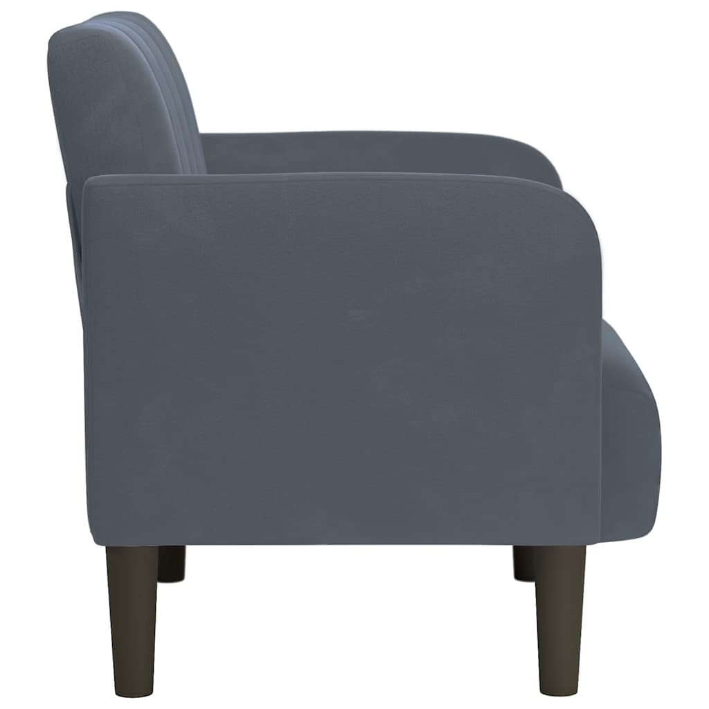 vidaXL Canapea Scaun cu cotiere Gri închis 54 cm catifea vidaXL Canapea Scaun cu cotiere Gri închis 54 cm catifea