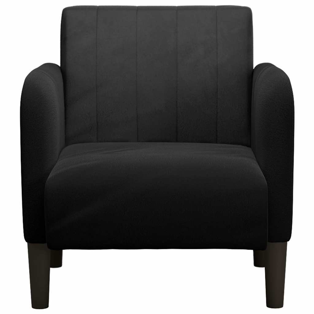 vidaXL Canapea Scaun cu Cotiere Negru 54 cm Catifea