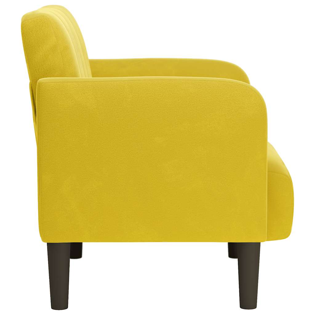 vidaXL Canapea Scaun cu Cotiere Catifea Galben 54 cm vidaXL Canapea Scaun cu Cotiere Catifea Galben 54 cm