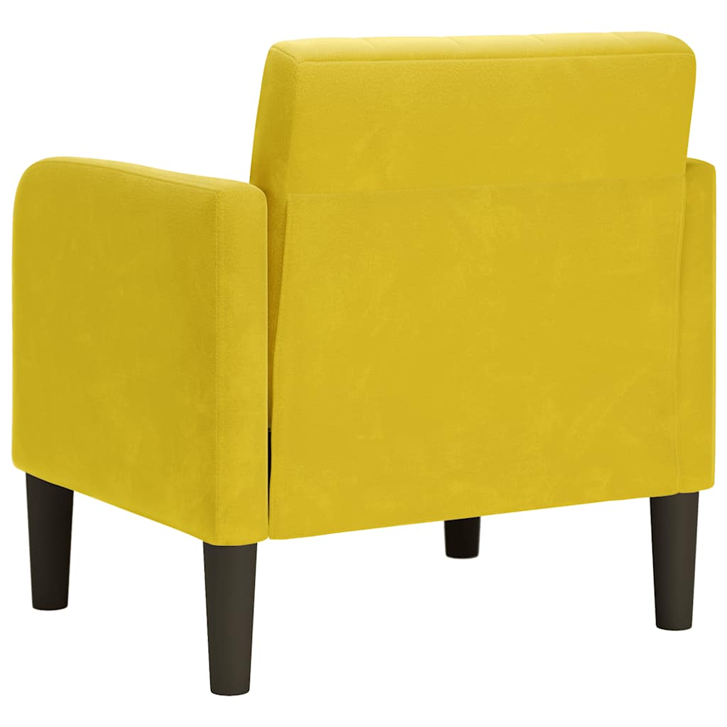 vidaXL Canapea Scaun cu Cotiere Catifea Galben 54 cm vidaXL Canapea Scaun cu Cotiere Catifea Galben 54 cm