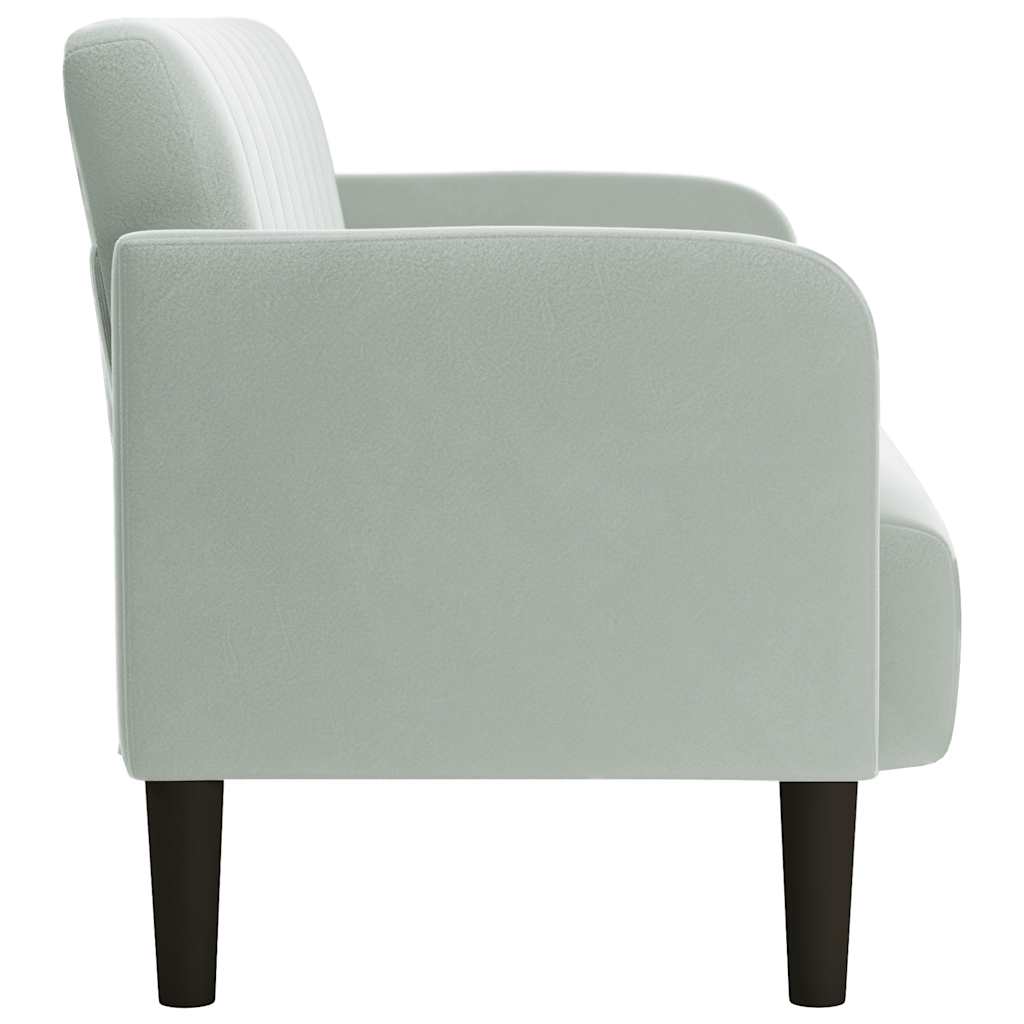 vidaXL Canapea lovesea gri deschis 109 cm catifea