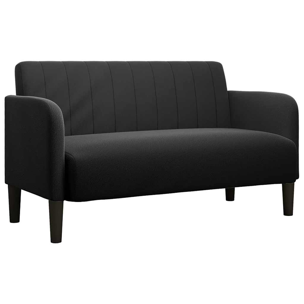 vidaXL Canapea loveseat neagră 109 cm catifea