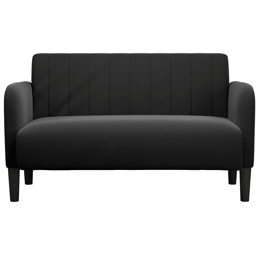 vidaXL Canapea loveseat neagră 109 cm catifea