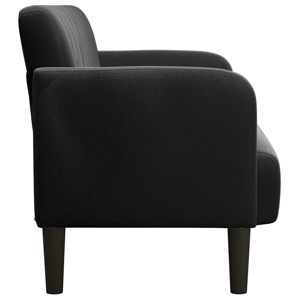 vidaXL Canapea loveseat neagră 109 cm catifea