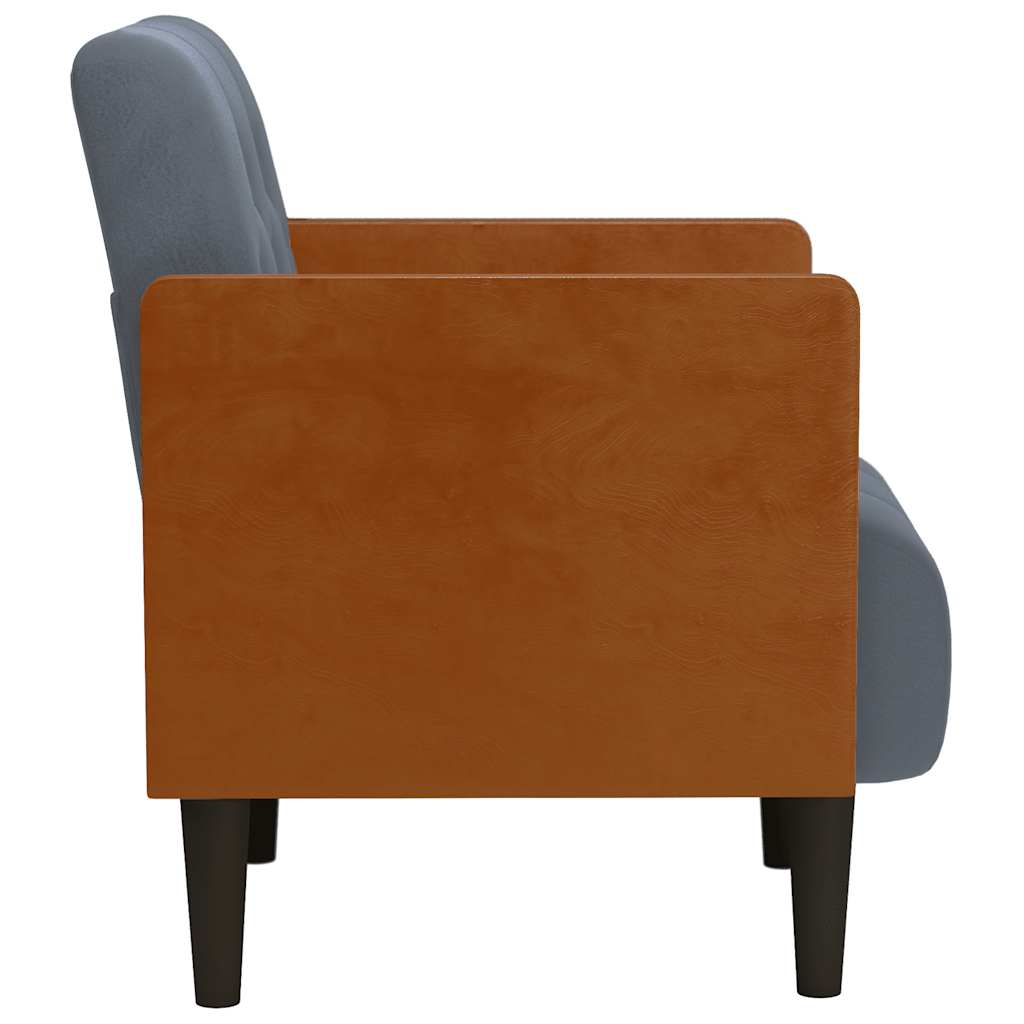 vidaXL Canapea fotoliu cu cotiere gri închis 55 cm catifea vidaXL Canapea fotoliu cu cotiere gri închis 55 cm catifea