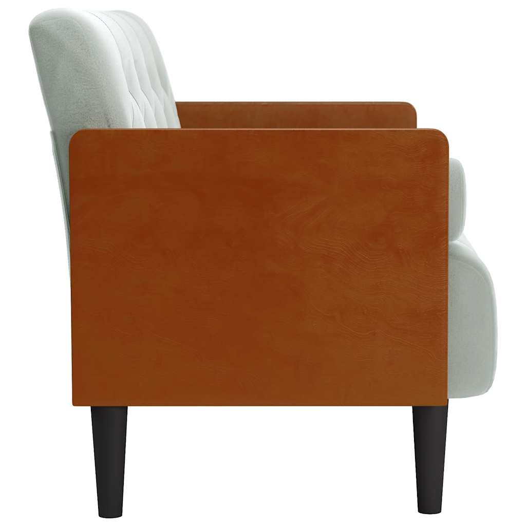 vidaXL Canapea loveseat cu perne de sustinere gri deschis 110 cm vidaXL Canapea loveseat cu perne de sustinere gri deschis 110 cm