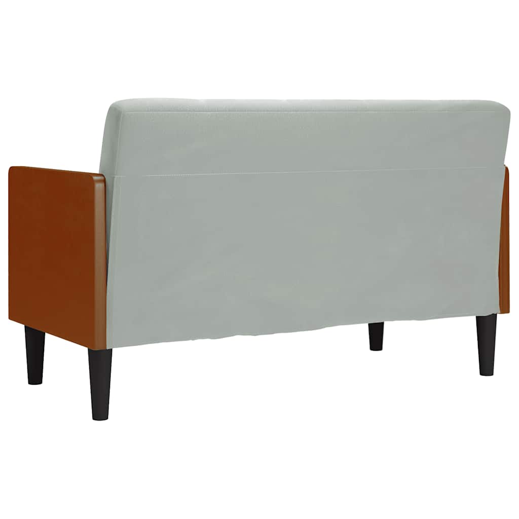 vidaXL Canapea loveseat cu perne de sustinere gri deschis 110 cm vidaXL Canapea loveseat cu perne de sustinere gri deschis 110 cm
