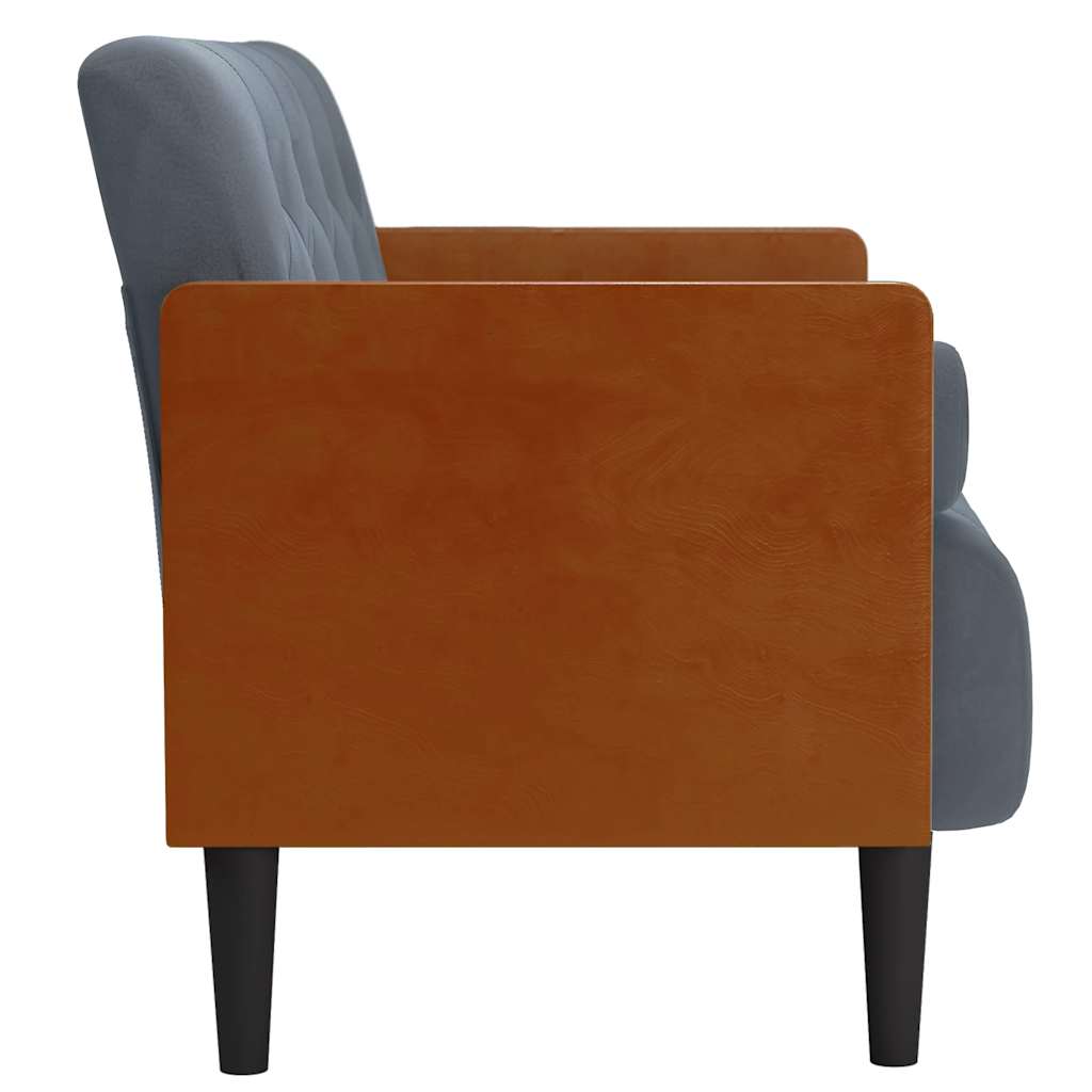 vidaXL Canapea loveseat cu perne de sustinere gri închis 110cm catifea vidaXL Canapea loveseat cu perne de sustinere gri închis 110cm catifea