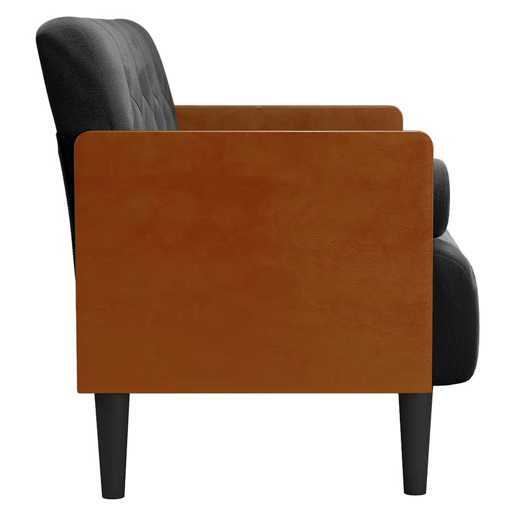 vidaXL Canapea loveseat cu perne de suport negru 110 cm catifea vidaXL Canapea loveseat cu perne de suport negru 110 cm catifea