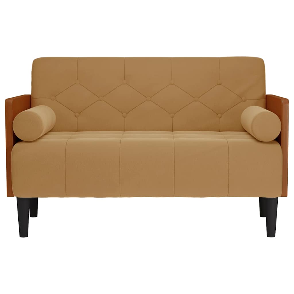 vidaXL Canapea loveseat cu perne de suport maro 110 cm catifea