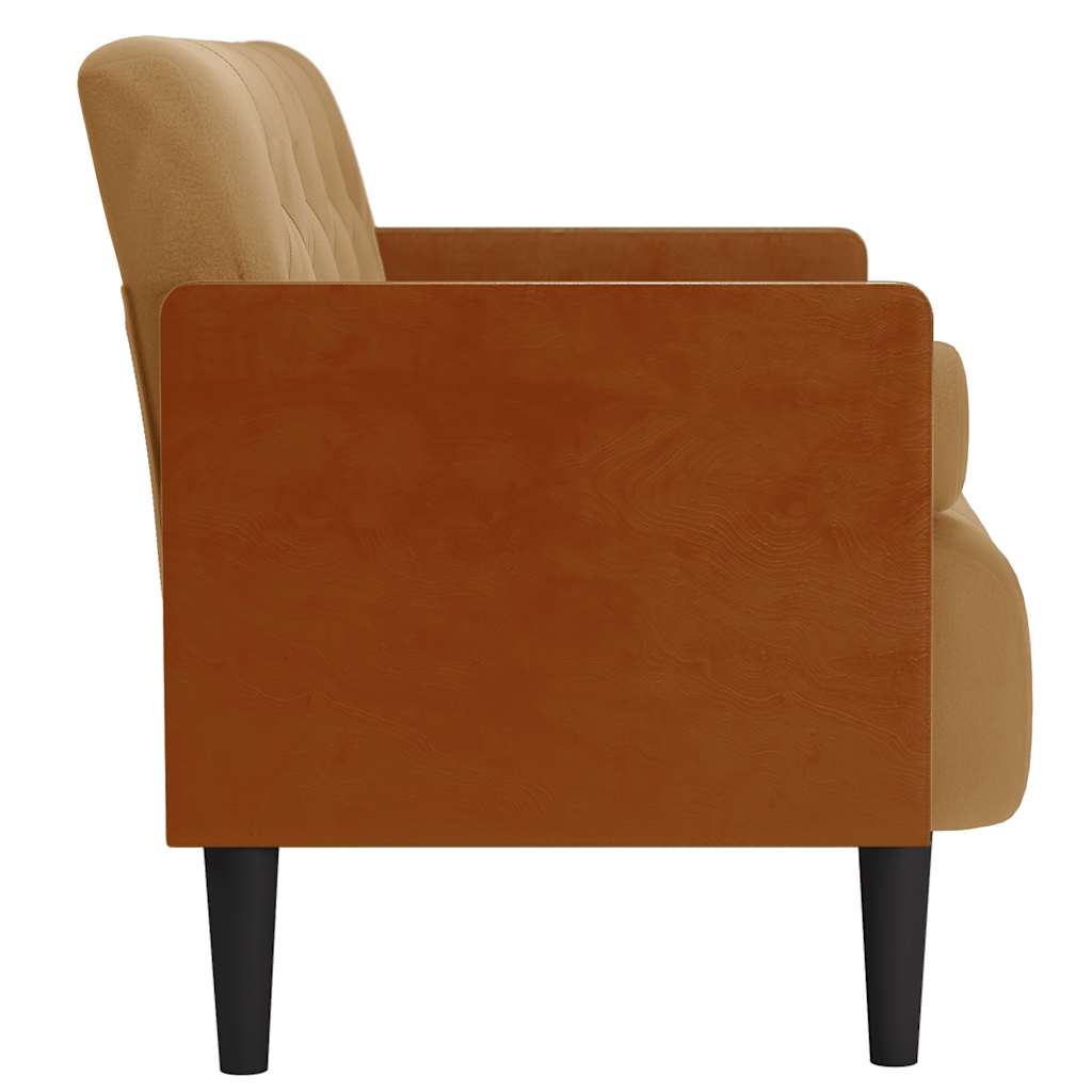 vidaXL Canapea loveseat cu perne de suport maro 110 cm catifea
