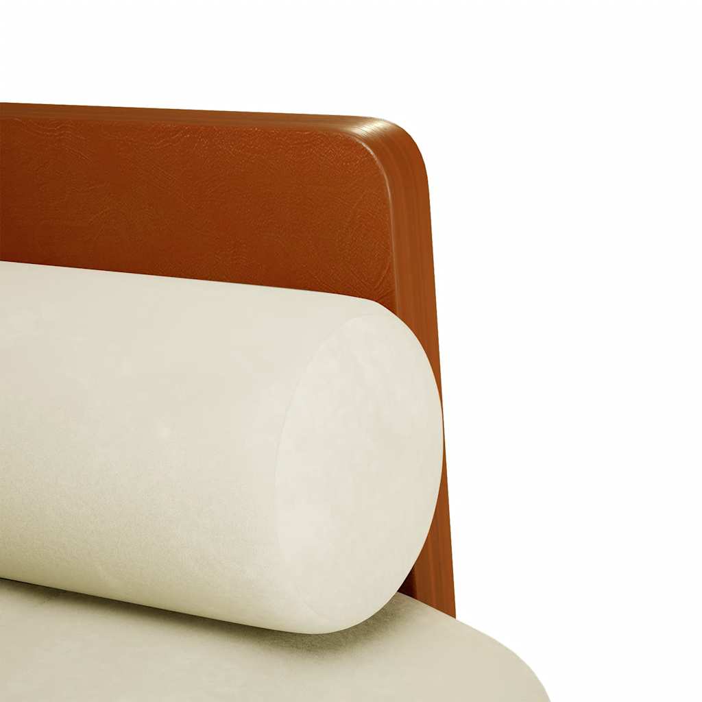 vidaXL Canapea loveseat cu perne de sustinere crem 110 cm catifea vidaXL Canapea loveseat cu perne de sustinere crem 110 cm catifea