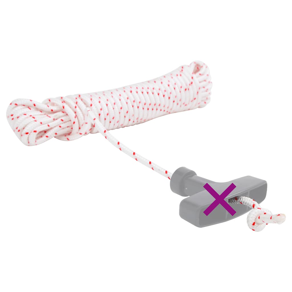 vidaXL Cablu de pornire cu tragere, alb și roșu Ø5 mm 10 m nailon vidaXL Cablu de pornire cu tragere, alb și roșu Ø5 mm 10 m nailon