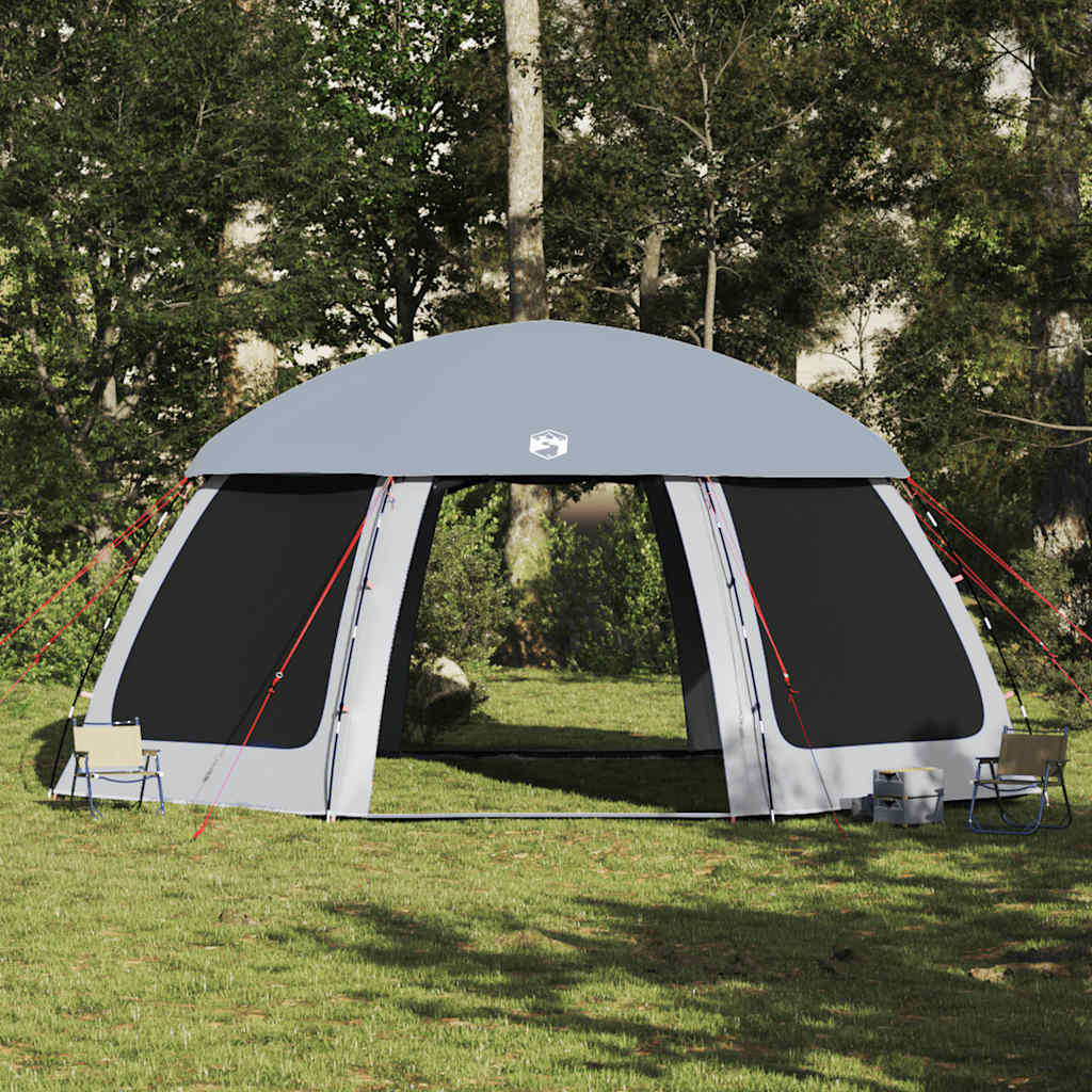 vidaXL Cort de piscină cu pereți detașabili și plasă gri 612x612 cm