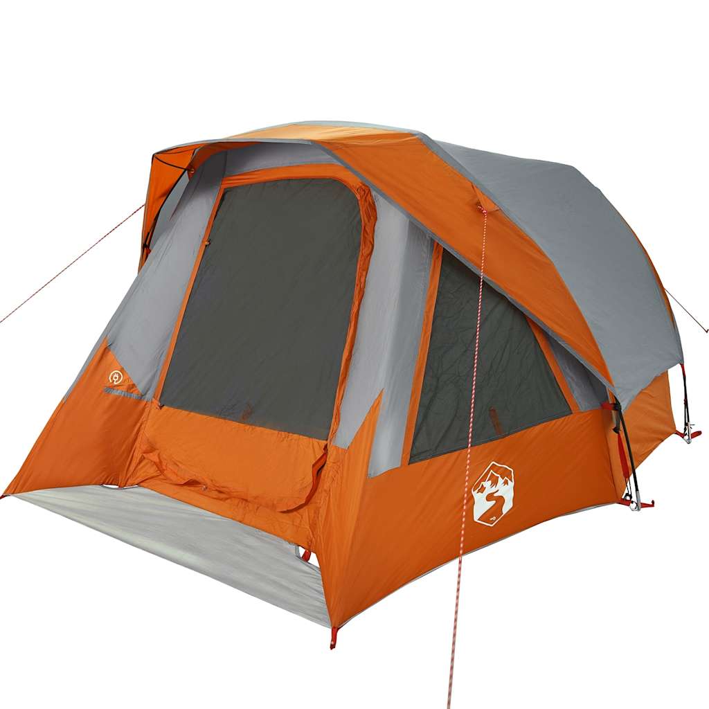 vidaXL Cabină cort de camping 4 persoane gri și portocaliu impermeabil vidaXL Cabină cort de camping 4 persoane gri și portocaliu impermeabil