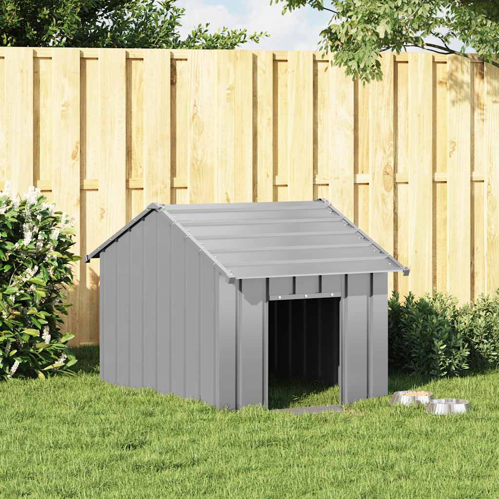 vidaXL Casă pentru câini cu acoperiș 83x130x85 cm oțel galvanizat vidaXL Casă pentru câini cu acoperiș 83x130x85 cm oțel galvanizat