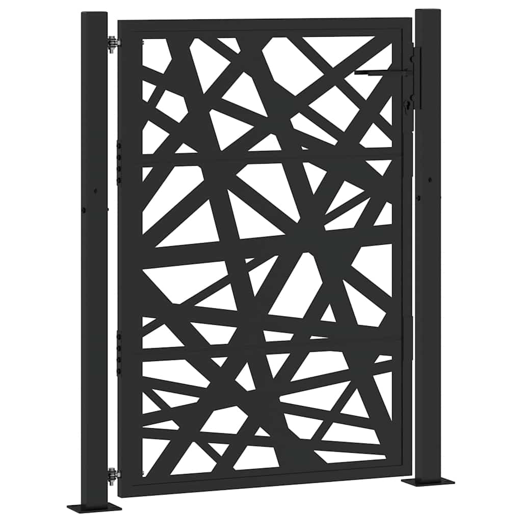 vidaXL Poarta de gradina neagra 105x130 cm Design cu lumina din otel