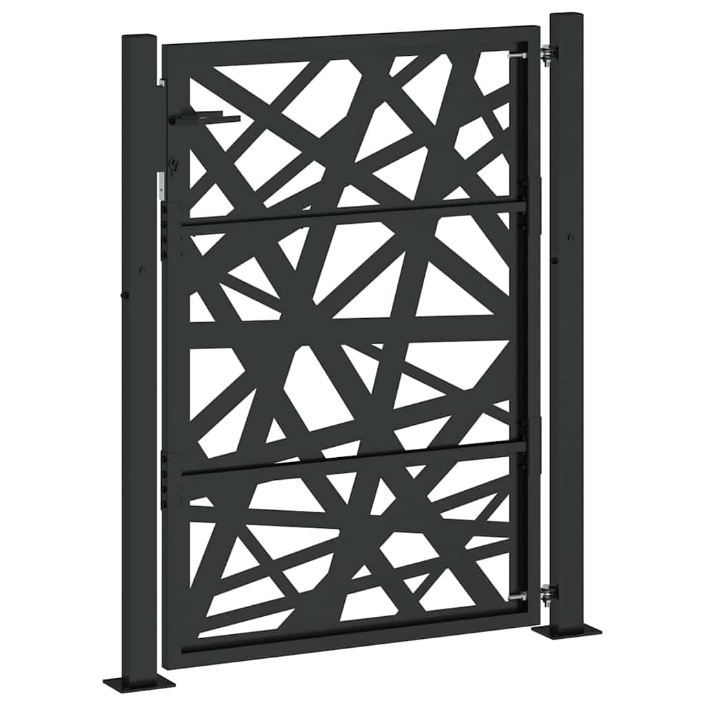 vidaXL Poarta de gradina neagra 105x130 cm Design cu lumina din otel
