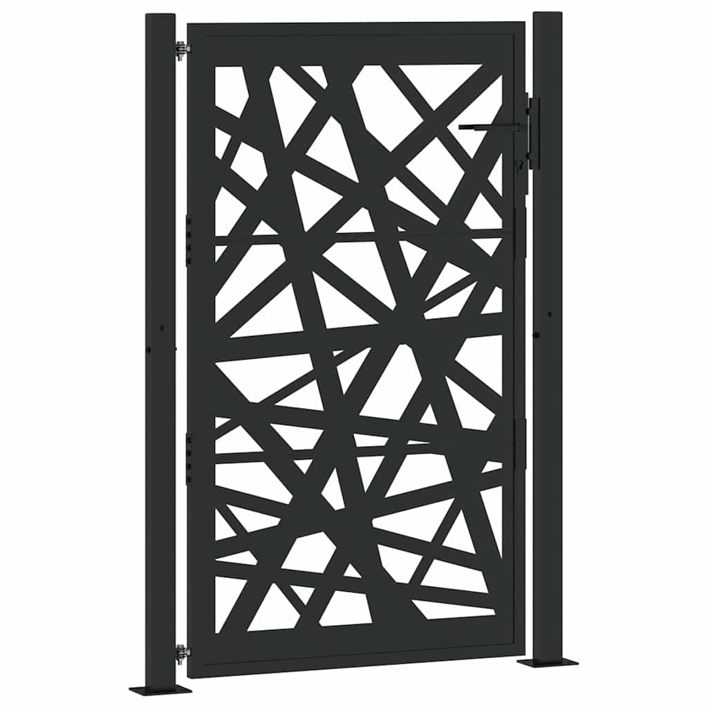 vidaXL Poarta de gradina neagra 105x155 cm Design cu lumina din otel