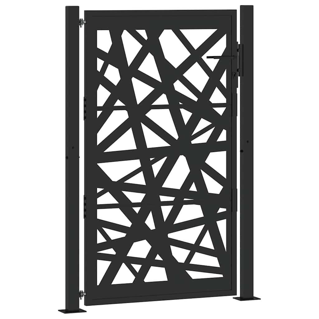 vidaXL Poarta de gradina neagra 105x155 cm Design cu lumina din otel