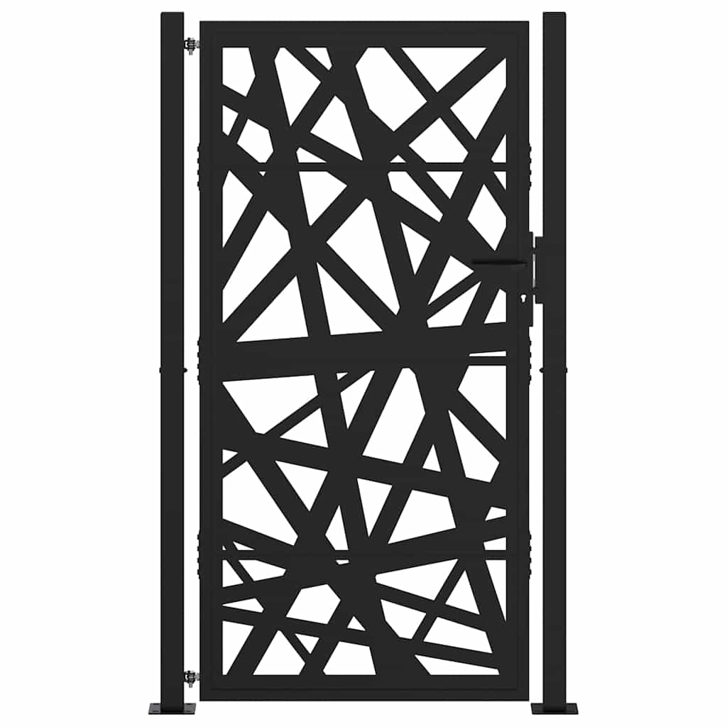 vidaXL Poarta de gradina neagra 105x180 cm Design cu lumina din otel