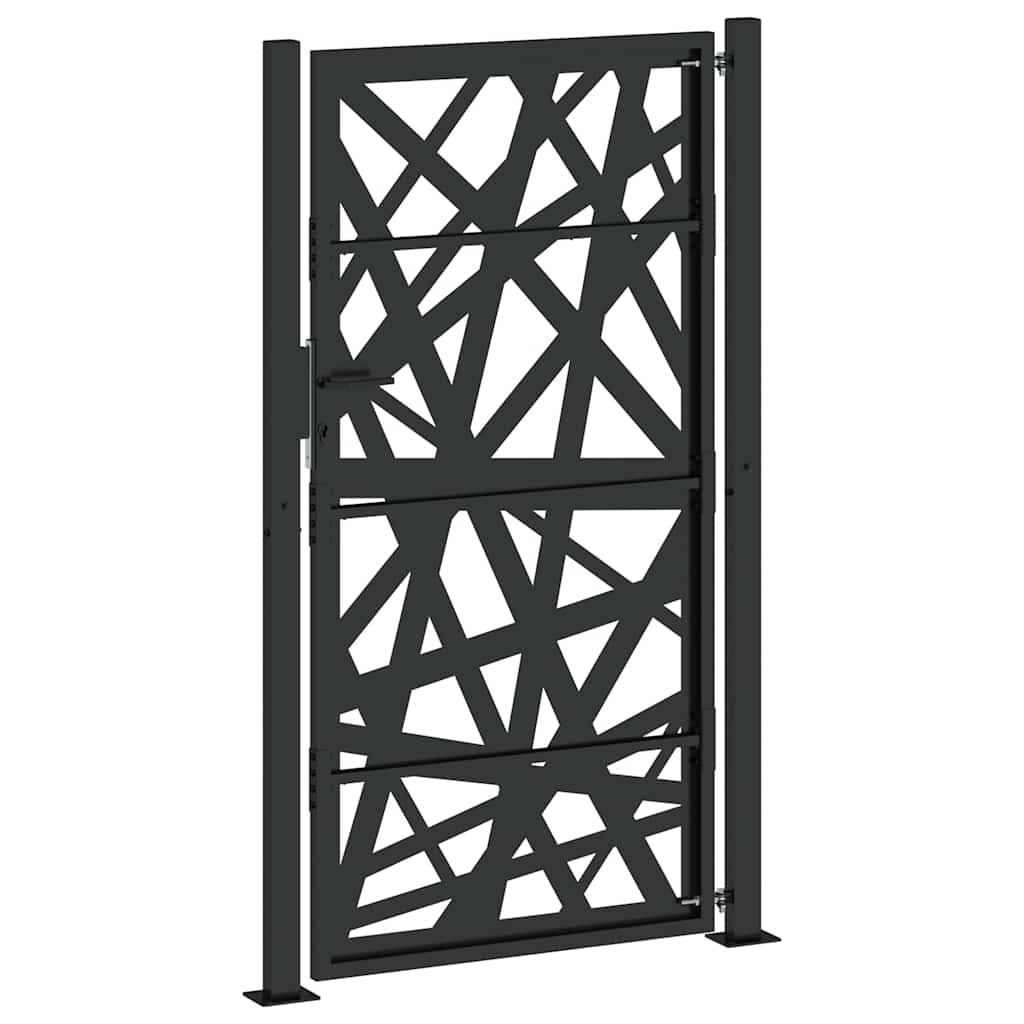 vidaXL Poarta de gradina neagra 105x180 cm Design cu lumina din otel