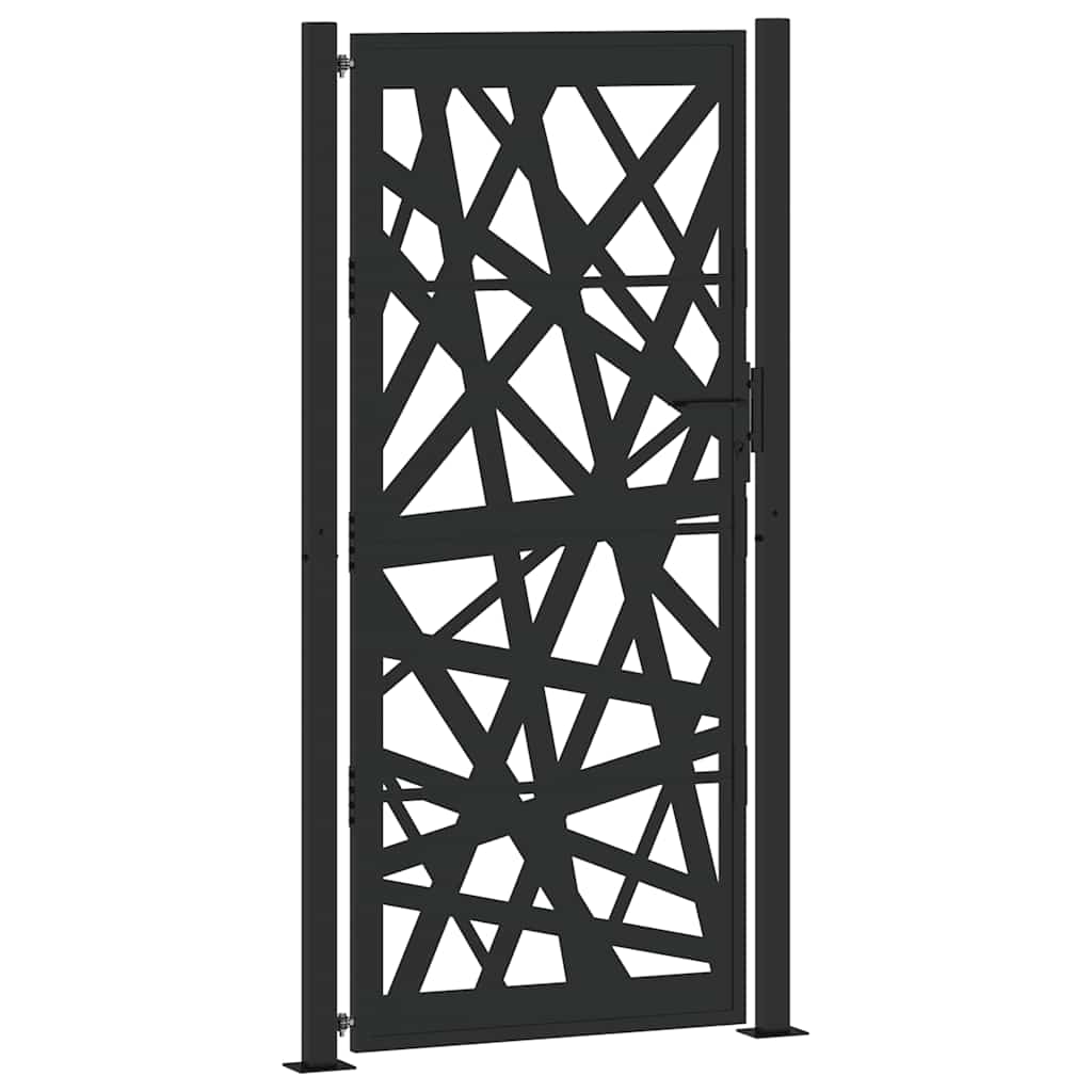 vidaXL Poarta de gradina neagra 105x205 cm Design cu lumina din otel vidaXL Poarta de gradina neagra 105x205 cm Design cu lumina din otel