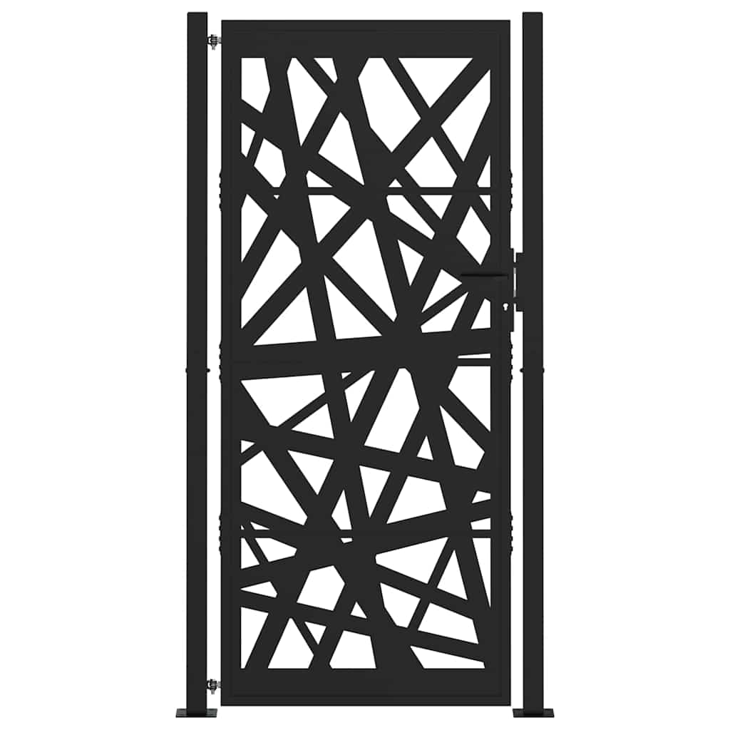 vidaXL Poarta de gradina neagra 105x205 cm Design cu lumina din otel vidaXL Poarta de gradina neagra 105x205 cm Design cu lumina din otel