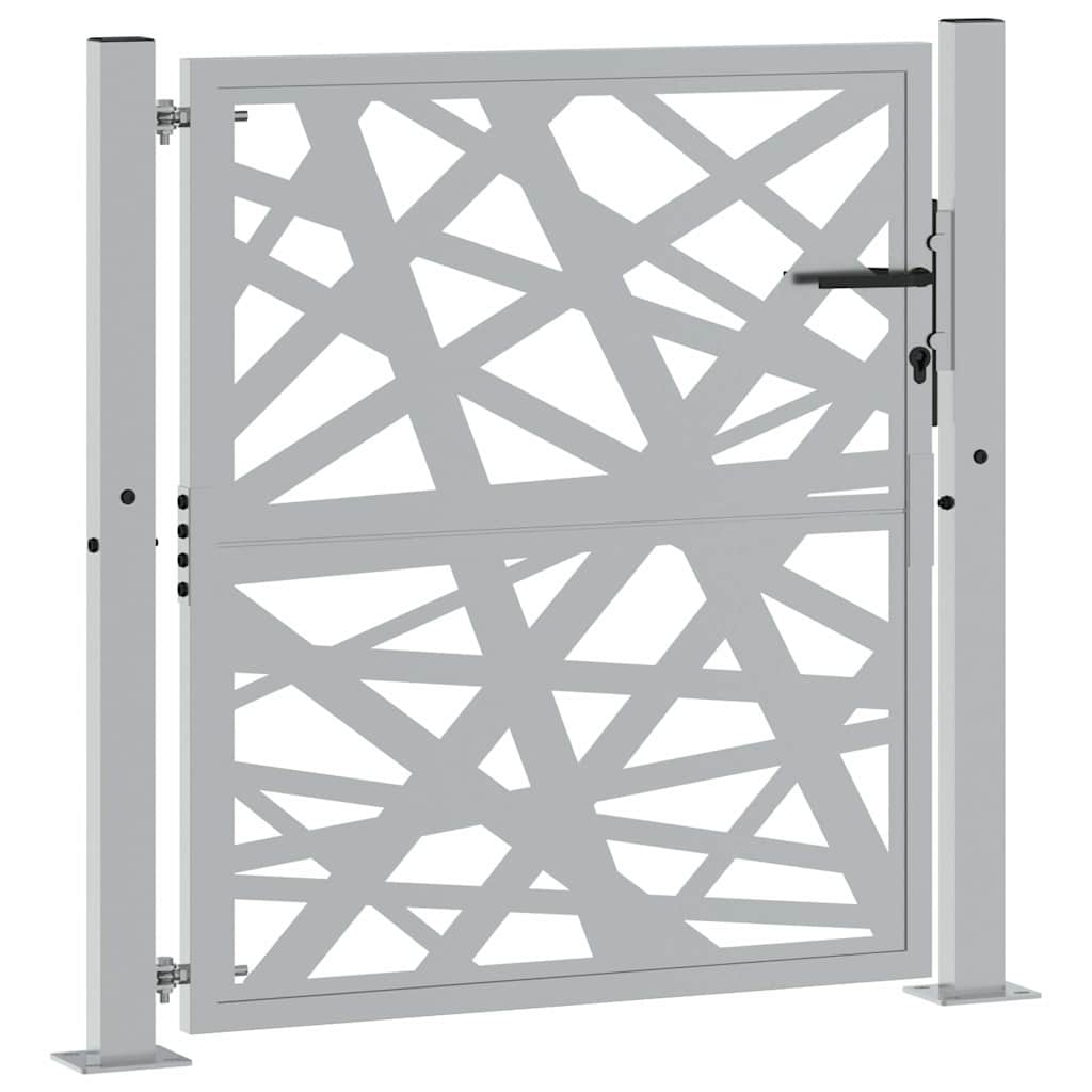 vidaXL Poarta de gradina Design cu lumina otel rezistent la intemperii vidaXL Poarta de gradina Design cu lumina otel rezistent la intemperii